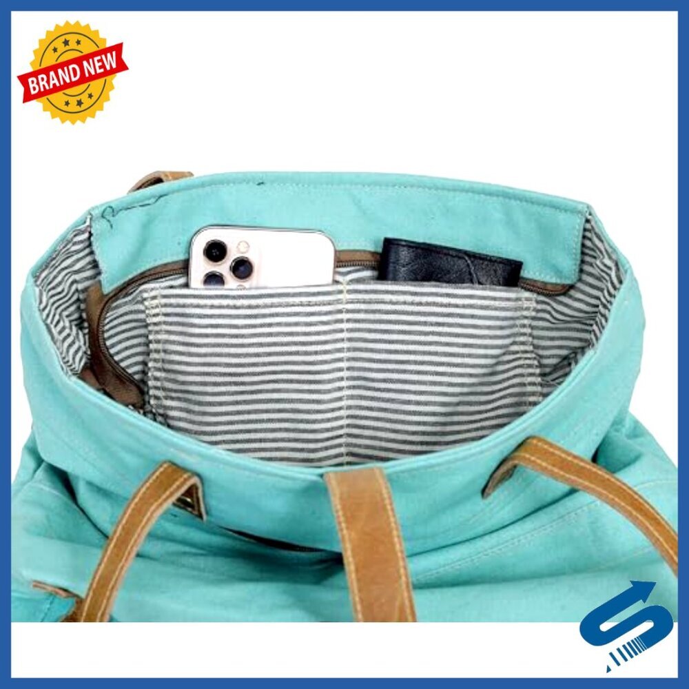 Upcycled Canvas Tote Bag Eco-Friendly Spacious Multi-Compartment Daily Use - Picture 7 of 7